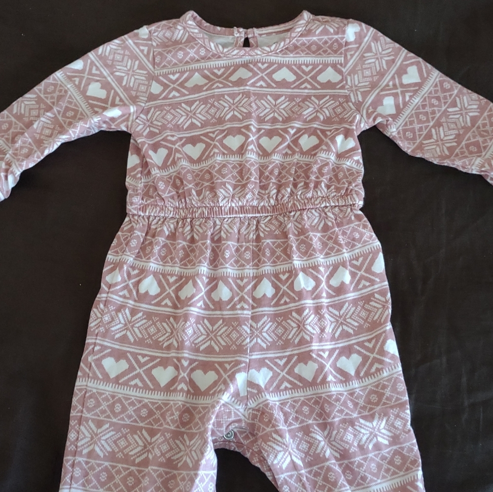 NEW Old Navy baby girl 6-12 months pink/white one piece jumpsuit